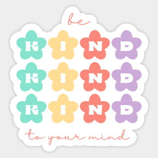 Be Kind to Your mind | Retro Flowers Peach Candy Sticker